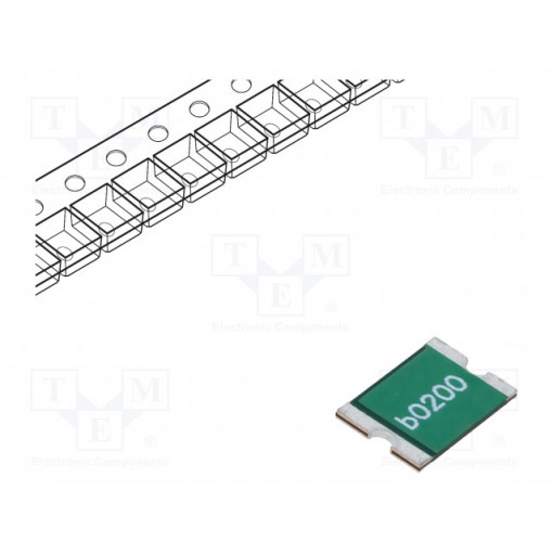 0ZCF0200FF2C; Fuse: PTC polymer; 2A; Imax: 100A; Case: 2920; 0ZCF; BEL FUSE
