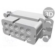 1-1103415-1; Connector: HDC; male; HA; PIN: 10; 10+PE; size 2; 16A; 250V; for cable; TE Connectivity