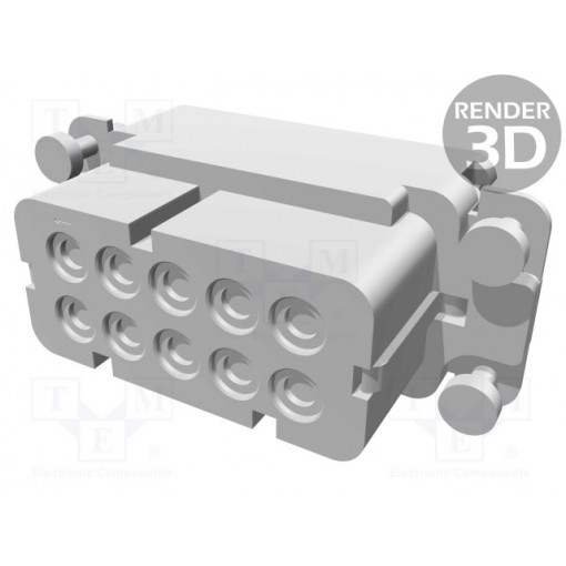 1-1103415-1; Connector: HDC; male; HA; PIN: 10; 10+PE; size 2; 16A; 250V; for cable; TE Connectivity