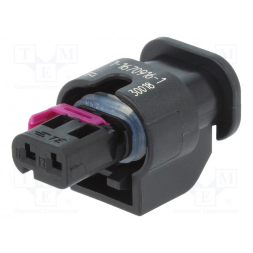 1-1670916-1; Connector: automotive; MCON 1.2; plug; female; PIN: 2; IP69K; black; TE Connectivity