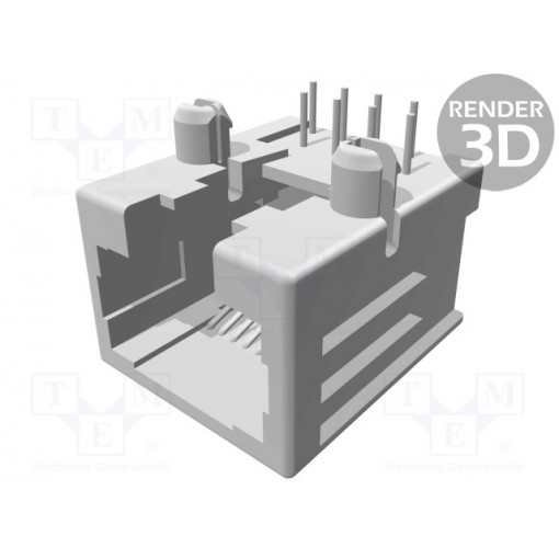 1-1705951-1; Socket; RJ45; PIN: 8; Layout: 8p8c; Locking: bottom latch; THT; TE Connectivity