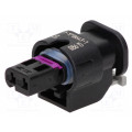 1-1718643-1; Connector: automotive; MCON 1.2; plug; female; PIN: 2; IP69K; black; TE Connectivity