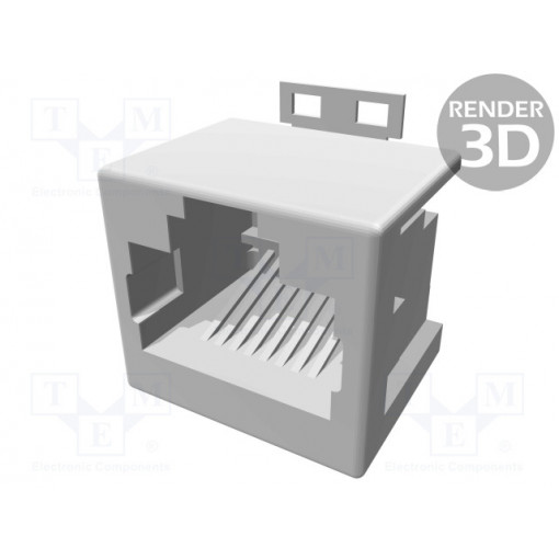 1-338088-3; Socket; RJ45; PIN: 8; Layout: 8p8c; SMT; vertical; 12.7mm; TE Connectivity