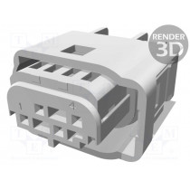 1-967640-1; Connector: rectangular; MQS; plug; female; w/o contacts; PIN: 4; TE Connectivity