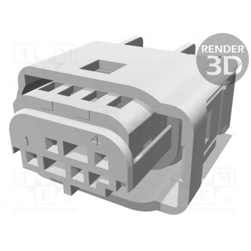 1-967640-1; Connector: rectangular; MQS; plug; female; w/o contacts; PIN: 4; TE Connectivity