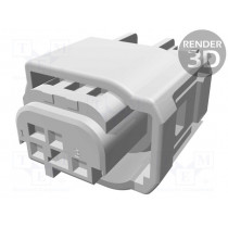 1-967642-1; Connector: automotive; MQS; plug; female; PIN: 3; for cable; crimped; TE Connectivity