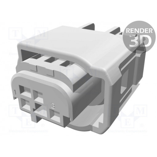 1-967642-1; Connector: automotive; MQS; plug; female; PIN: 3; for cable; crimped; TE Connectivity