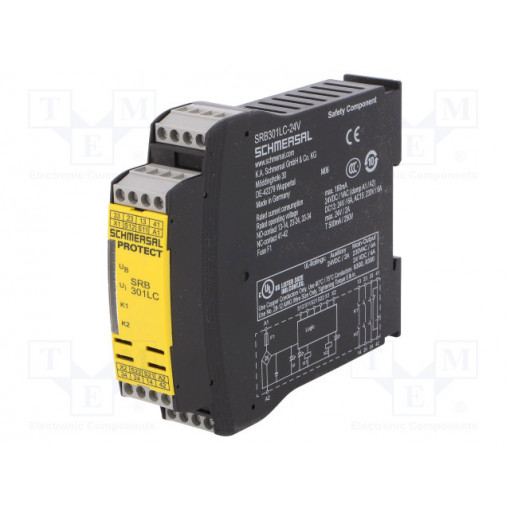 SRB301LC 24VAC/DC; Module: safety relay; Series: SRB 301LC; Mounting: DIN; -25÷45°C; SCHMERSAL