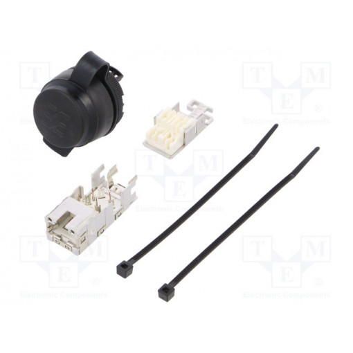 IE-FCM-RJ45-FJ-A; RJ45 socket; 22mm; FrontCom; -40÷70°C; Ø22mm; IP65; Colour: black; WEIDMÜLLER