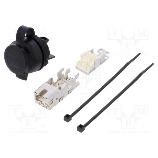 IE-FCM-RJ45-FJ-P; RJ45 socket; 22mm; FrontCom; -40÷70°C; Ø22mm; IP65; Colour: black; WEIDMÜLLER