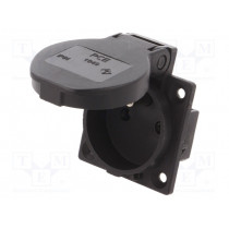 1040-0S; Connector: AC supply; socket; 2P+PE; 230VAC; 16A; black; PIN: 3; IP54; PCE