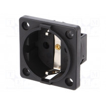 10584-0S; Connector: AC supply; socket; 2P+PE; 250VAC; 16A; black; PIN: 3; PCE
