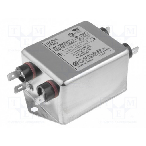 6609043-3; Filter: anti-interference; 250VAC; Ioper.max: 10A; Ir: 0.82mA; TE Connectivity