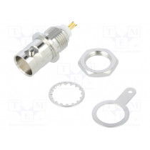 112424; Socket; BNC; female; straight; 50Ω; soldering; delrin (POM); AMPHENOL