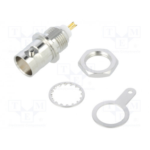 112424; Socket; BNC; female; straight; 50Ω; soldering; delrin (POM); AMPHENOL