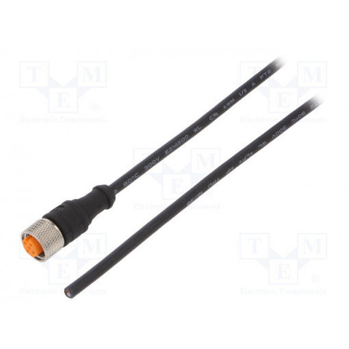 1200 04 002 10M; Connection lead; M12; PIN: 4; straight; 10m; plug; 250VAC; 4A; IP67; LUTRONIC