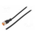 1200 04 002 2M; Connection lead; M12; PIN: 4; straight; 2m; plug; 250VAC; 4A; IP67; LUTRONIC