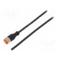 1200 04 301 5M; Connection lead; M12; PIN: 4; straight; 5m; plug; 250VAC; 4A; IP67; LUTRONIC