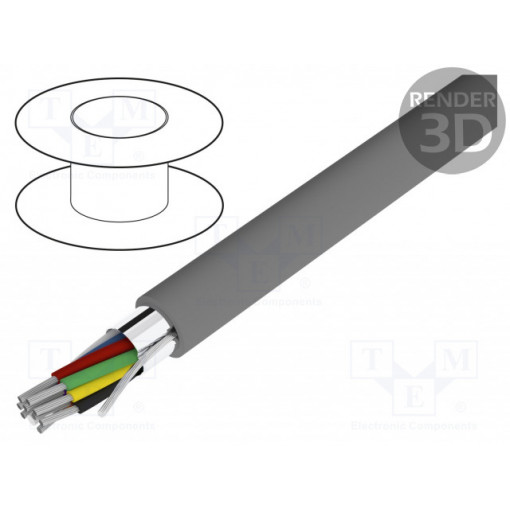1219C SL005; Wire; Alpha Essential C&C; 9x24AWG; Al-PET foil; PVC; dark grey; ALPHA WIRE