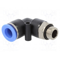 125.014-10; Push-in fitting; angled; G 1/4 125.014-10; Push-in fitting; angled; G 1/4