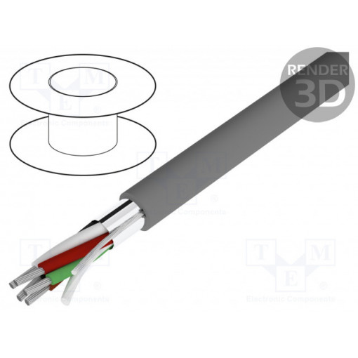 1295C SL005; Wire; Alpha Essential C&C; 5x22AWG; Al-PET foil; PVC; dark grey; ALPHA WIRE