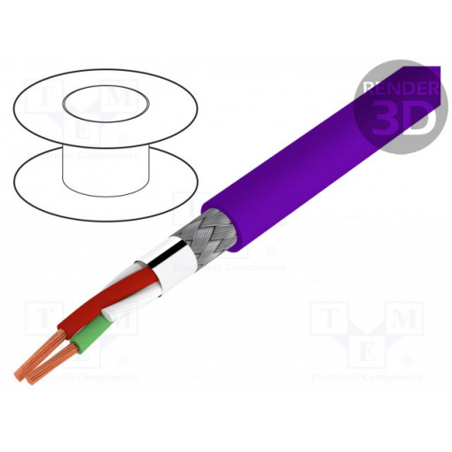 13-DRX24X02P; Wire; PROFIBUS; 1x2x0,64mm2; stranded; Cu; PUR; violet; 30V; NEXANS 13-DRX24X02P; Wire; PROFIBUS; 1x2x0,64mm2; stranded; Cu; PUR; violet; 30V; NEXANS