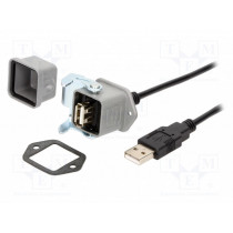 1310-0007-04; Adapter cable; USB A socket,USB A plug; 1310; USB 2.0; IP65; 3m; ENCITECH