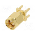 132133; Socket; SMA; male; straight; 50Ω; THT; on PCBs; teflon; gold-plated; AMPHENOL