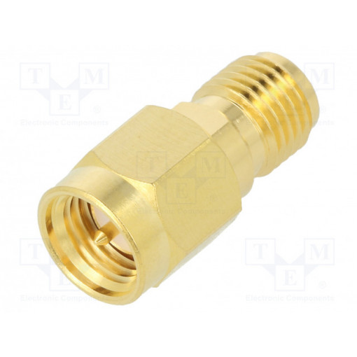 132171RP; Coupler; SMA male,RP-SMA male; reverse; straight; 50Ω; teflon; AMPHENOL 132171RP; Coupler; SMA male,RP-SMA male; reverse; straight; 50Ω; teflon; AMPHENOL