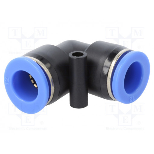 137.012; Push-in fitting; angled; -0.95÷15bar; Mat: PBT; 12mm; PNEUMAT SYSTEM