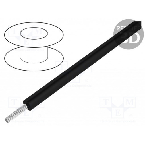 1635 BK005; Wire; Lead Wire; stranded; Cu; EPDM; black; 3kV; -30÷90°C; 30,5m; ALPHA WIRE