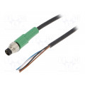 SAC-4P-M8MS/3,0-PUR; Connection lead; M8; PIN: 4; straight; 3m; plug; 30VAC; 4A; -25÷90°C; PHOENIX CONTACT