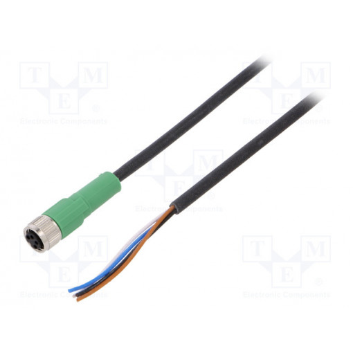 SAC-4P-5,0-PUR/M8FS; Connection lead; M8; PIN: 4; straight; 5m; plug; 30VAC; 4A; -25÷90°C; PHOENIX CONTACT