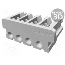 173977-4; Plug; wire-board; female; 2mm; PIN: 4; for cable; straight; TE Connectivity