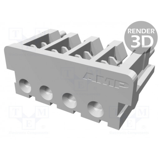 173977-4; Plug; wire-board; female; 2mm; PIN: 4; for cable; straight; TE Connectivity