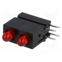 1801.2231; LED; in housing; red; 3mm; No.of diodes: 2; 20mA; Lens: diffused,red; MENTOR 1801.2231; LED; in housing; red; 3mm; No.of diodes: 2; 20mA; Lens: diffused,red; MENTOR