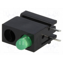 1801.8031; LED; in housing; green; 3mm; No.of diodes: 1; 20mA; 40°; 10÷20mcd; MENTOR