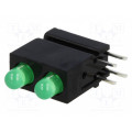1801.8831; LED; in housing; green; 3mm; No.of diodes: 2; 20mA; 40°; 10÷20mcd; MENTOR