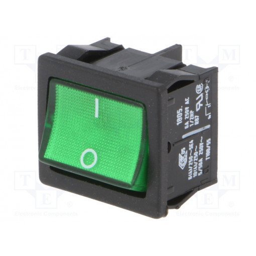 01805.6108-02; ROCKER; DPST; Pos: 2; OFF-ON; 6A/250VAC; green; IP40; LED; 100mΩ; Marquardt 01805.6108-02; ROCKER; DPST; Pos: 2; OFF-ON; 6A/250VAC; green; IP40; LED; 100mΩ; Marquardt
