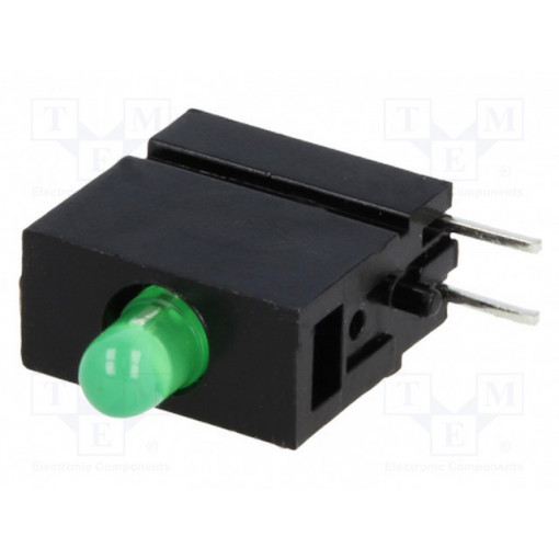 1808.8031; LED; in housing; green; 3mm; No.of diodes: 1; 20mA; 40°; 10÷20mcd; MENTOR