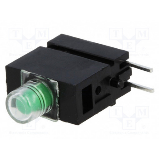1808.8035; LED; in housing; green; 3mm; No.of diodes: 1; 20mA; 40°; 10÷20mcd; MENTOR