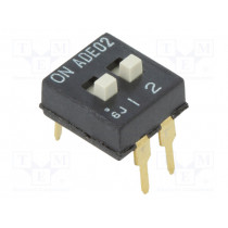 1825057-1; Switch: DIP-SWITCH; Pos: 2; SPST; 0.1A/24VDC; Illumin: none; 50mΩ; TE Connectivity 1825057-1; Switch: DIP-SWITCH; Pos: 2; SPST; 0.1A/24VDC; Illumin: none; 50mΩ; TE Connectivity