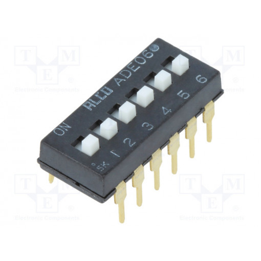 1825360-4; Switch: DIP-SWITCH; Pos: 2; SPST; 0.1A/24VDC; Illumin: none; 50mΩ; TE Connectivity