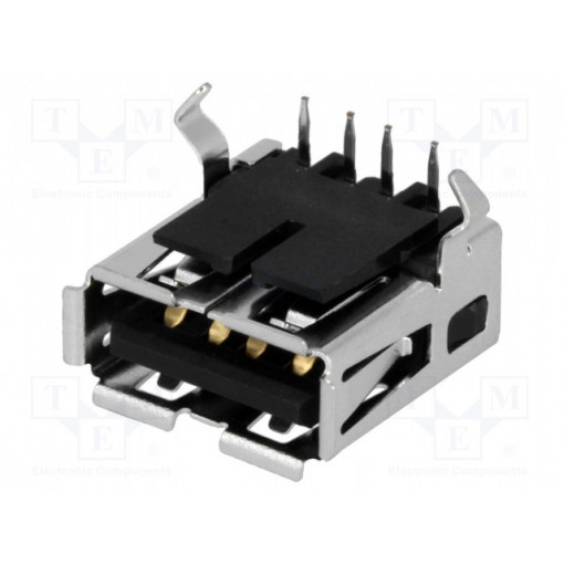 1903814-1; Socket; USB A; on PCBs; THT; PIN: 4; angled 90°; TE Connectivity