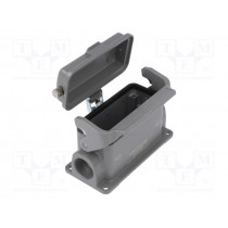 19300162296; Han B Base SM LC Metal Cove 2 x M25; HARTING