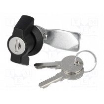 2.PM18.002-18; Lock; zinc and aluminium alloy; 18mm; black finish; Kit: 2 keys; ROZTOCZE