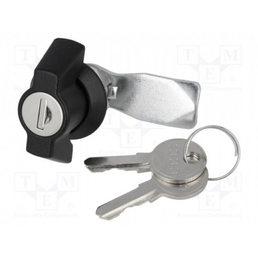 2.PM18.002-18; Lock; zinc and aluminium alloy; 18mm; black finish; Kit: 2 keys; ROZTOCZE 2.PM18.002-18; Lock; zinc and aluminium alloy; 18mm; black finish; Kit: 2 keys; ROZTOCZE