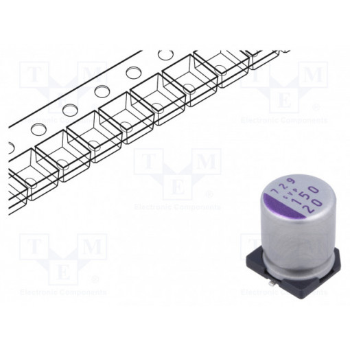 20SVP150M; Capacitor: polymer; 150uF; 20VDC; SMD; ±20%; -55÷105°C; Ø10mm; PANASONIC