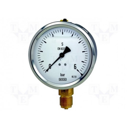 7526494; Manometer; 0÷6 bar; Class: 1,6; 63mm; Thread: G 1/4 B; WIKA 7526494; Manometer; 0÷6 bar; Class: 1,6; 63mm; Thread: G 1/4 B; WIKA