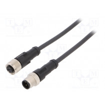 AB-C4-M12MS-1,0PUR-M12FS; Connection lead; M12; PIN: 4; 1m; plug; 250VAC; 4A; -25÷80°C; 250VDC; LAPP KABEL